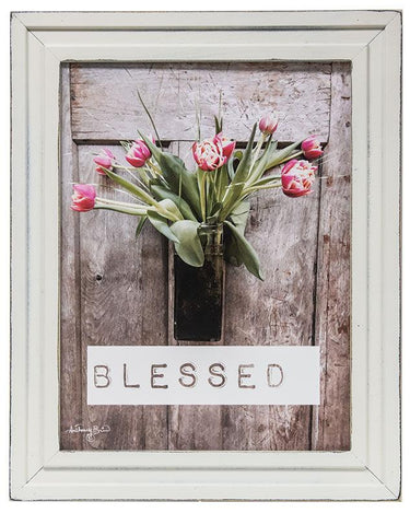 Blessed Tulips Framed Print, 12x16 (White Frame) - The Fox Decor